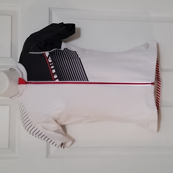 Performance Bicycle Women's Cycling Jersey White/Red/Black 4 Pocket.Size Small - Picture 1 of 7